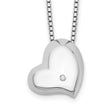 Women's Sterling Silver Diamond Heart Necklace with Extender