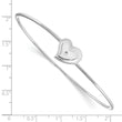 White Ice 925 Sterling Silver Diamond Heart Bangle with Rhodium Finish Luxury