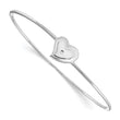 White Ice 925 Sterling Silver Diamond Heart Bangle with Rhodium Finish Luxury