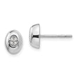 White Ice 925 Sterling Silver Diamond Earrings Unisex Polished Elegance
