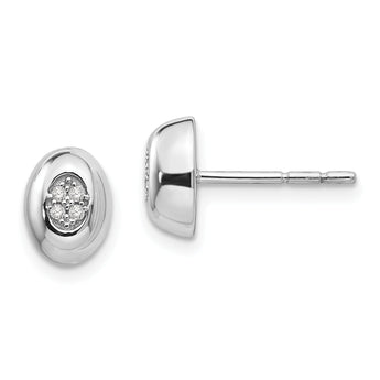 White Ice 925 Sterling Silver Diamond Earrings Unisex Polished Elegance
