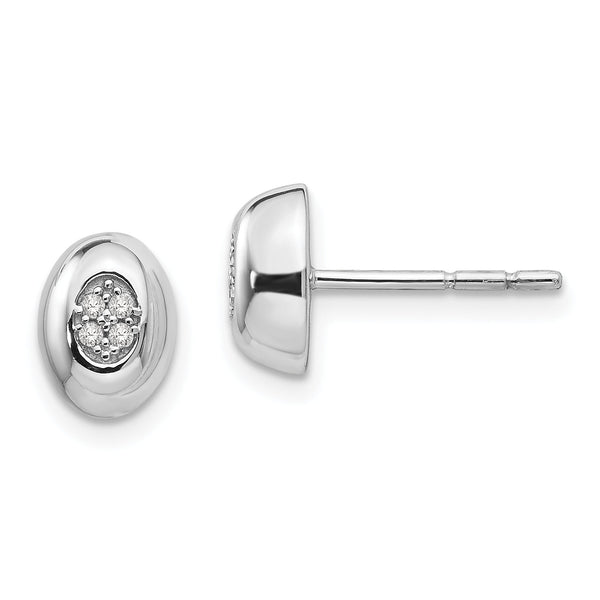 White Ice 925 Sterling Silver Diamond Earrings Unisex Polished Elegance