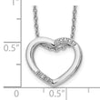 925 Sterling Silver Diamond Heart Necklace Gift Ready