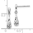 Sterling Silver Diamond Filigree Dangle Earrings Polished Finish