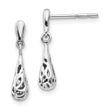 Sterling Silver Diamond Filigree Dangle Earrings Polished Finish