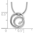 Sterling Silver Diamond Swirl Necklace with Rhodium Finish