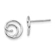 White Ice Sterling Silver Diamond Swirl Earrings with Polished Rhodium Finish