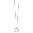 Sterling Silver Diamond Circle Necklace with Polished Rhodium Finish