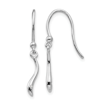 White Ice Sterling Silver Diamond Swirl Dangle Earrings Gift Ready