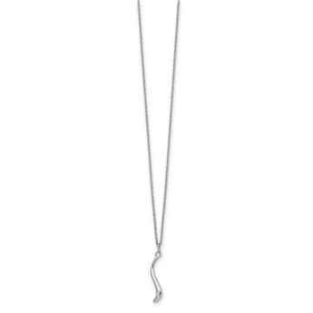 Rhodium-Plated Sterling Silver Diamond Swirl Necklace Gift Ready