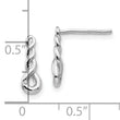 Sterling Silver Diamond Dangle Earrings with Rhodium Twist