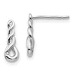Sterling Silver Diamond Dangle Earrings with Rhodium Twist
