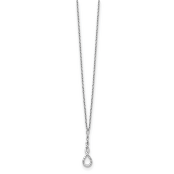 Sterling Silver Diamond Accent Twisted Necklace with Extender Gift Ready