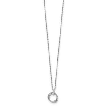 Sterling Silver Diamond Pendant Necklace with Extender