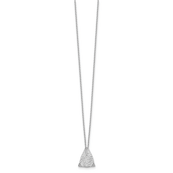 White Ice Sterling Silver Diamond Triangle Necklace with Extender