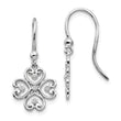 Rhodium-Plated Sterling Silver Diamond Dangle Earrings