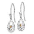 White Ice Sterling Silver Rhodium-plated Citrine Shepherd Hook Earrings - Birthstone Company