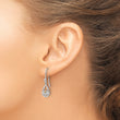 Sterling Silver RH Plated White Ice w/ Citrine Shepherd Hook Earrings