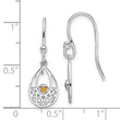 White Ice Sterling Silver Rhodium-plated Citrine Shepherd Hook Earrings - Birthstone Company