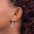White Ice Sterling Silver Rhodium-plated Garnet Shepherd Hook Earrings - Birthstone Company