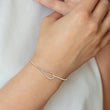 White Ice Sterling Silver Diamond Bangle with Elegant Rhodium-Plated Finish