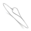 White Ice Sterling Silver Diamond Bangle with Elegant Rhodium-Plated Finish