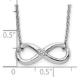 Sterling Silver Diamond Infinity Necklace Gift Ready