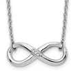 Sterling Silver Diamond Infinity Necklace Gift Ready