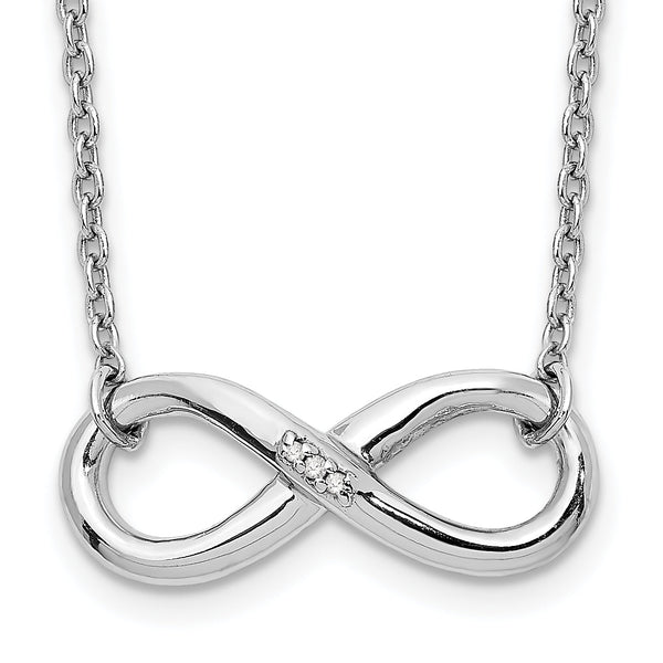 Sterling Silver Diamond Infinity Necklace Gift Ready