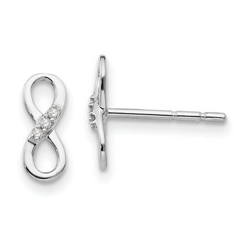 Sterling Silver Diamond Infinity Earrings in Gift Box