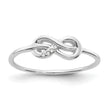 White Ice Sterling Silver Rhodium-plated Diamond Infinity Ring - Birthstone Company