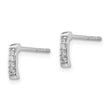Sterling Silver Diamond Earrings with Rhodium Polish