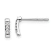 Sterling Silver Diamond Earrings with Rhodium Polish