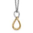 White Ice Sterling Silver Diamond Necklace with Gold-Tone, Gift Ready, 20