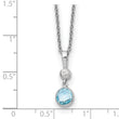 Sterling Silver Blue Topaz and Diamond Necklace Gift Ready