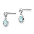 Sterling Silver Blue Topaz Diamond Dangle Earrings - Birthstone Company