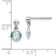 Sterling Silver Blue Topaz Diamond Dangle Earrings - Birthstone Company