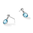 Sterling Silver Blue Topaz Diamond Dangle Earrings - Birthstone Company