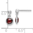 White Ice Sterling Silver Rhodium-plated Diamond and Garnet Post Dangle Earrings - Birthstone Company