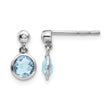 Sterling Silver Blue Topaz Diamond Dangle Earrings - Birthstone Company