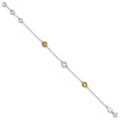 White Ice Sterling Silver/Rhodium-Rhodium-Plated Diamond and Citrine 6.25 inch Bracelet plus 1 inch extender - Birthstone Company