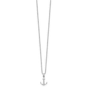 Sterling Silver Diamond Necklace with Rhodium Polished Finish