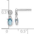 SS RH Plated White Ice .02ct. Dia. and Blue Topaz Post Earrings