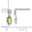 SS RH Plated White Ice .02ct. Diamond and Peridot Post Earring