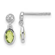 SS RH Plated White Ice .02ct. Diamond and Peridot Post Earring