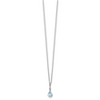 925 Sterling Silver Blue Topaz Diamond Teardrop Necklace
