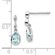 White Ice Sterling Silver Rhodium-plated Blue Topaz and Diamond Post Dangle Teardrop Earrings 16 in - Birthstone Company