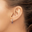 White Ice Sterling Silver Rhodium-plated Diamond and Garnet Teardrop Post Dangle Earrings - Birthstone Company