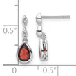 White Ice Sterling Silver Rhodium-plated Diamond and Garnet Teardrop Post Dangle Earrings - Birthstone Company