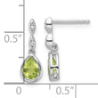 SS RH Plated White Ice .01 ct. Diamond and Peridot Post Earrings